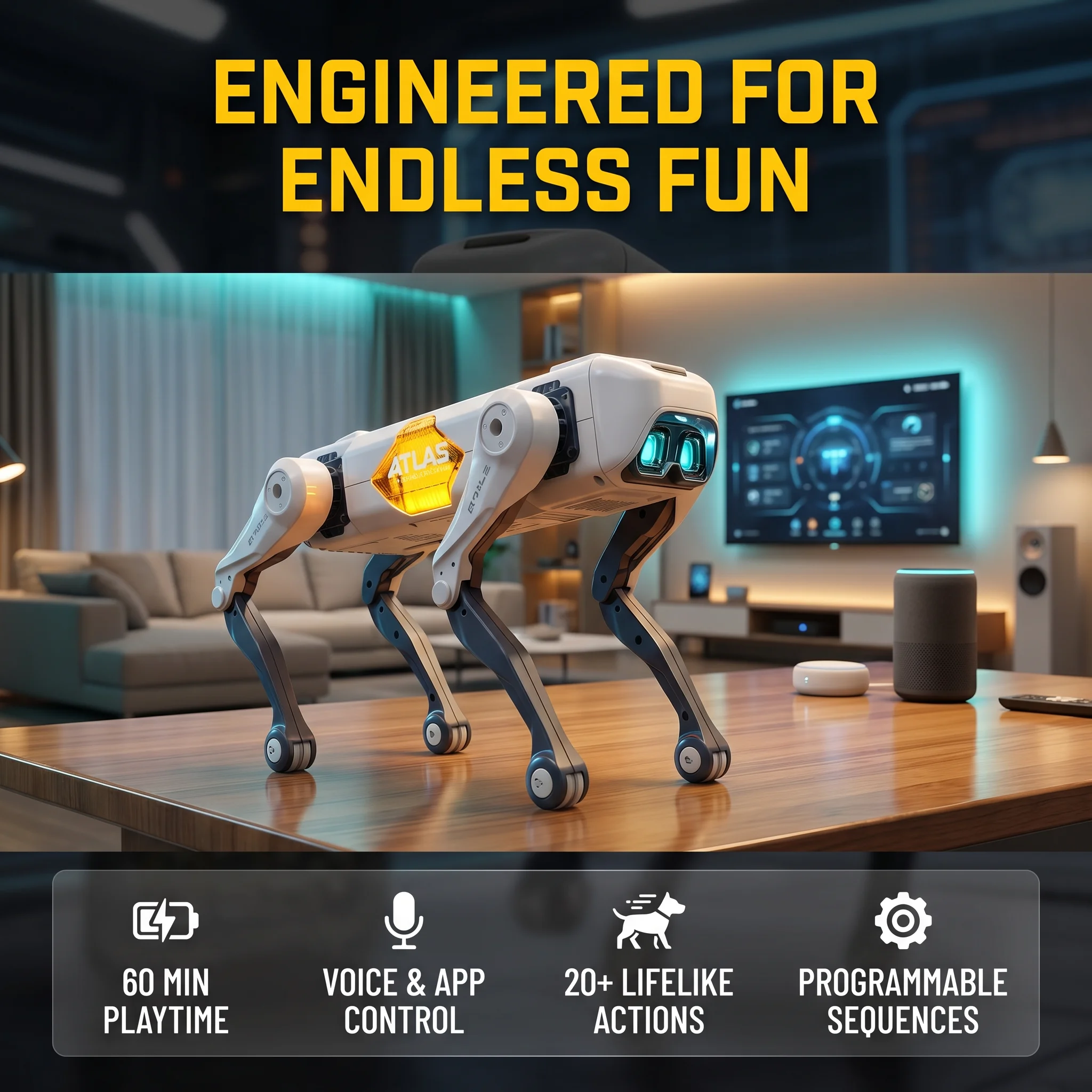 Kids Toys Idea - Cão Robô Inteligente com IA, Controle