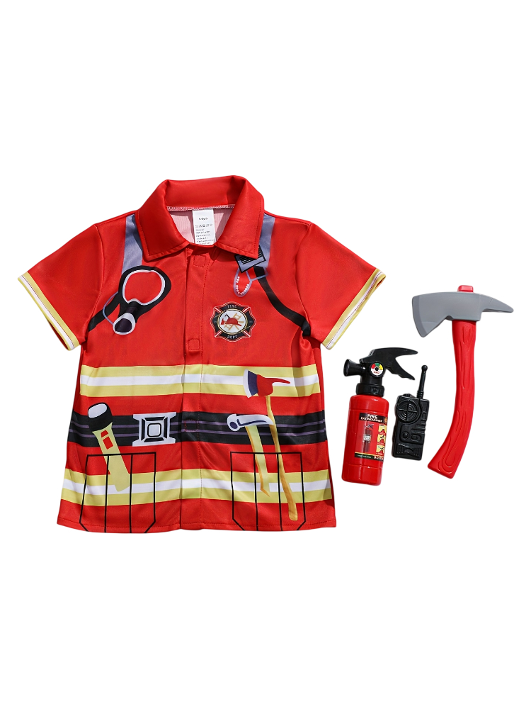 Camisa Estilo Bombeiro para Cr - Kids Toys Idea avaliação e preço