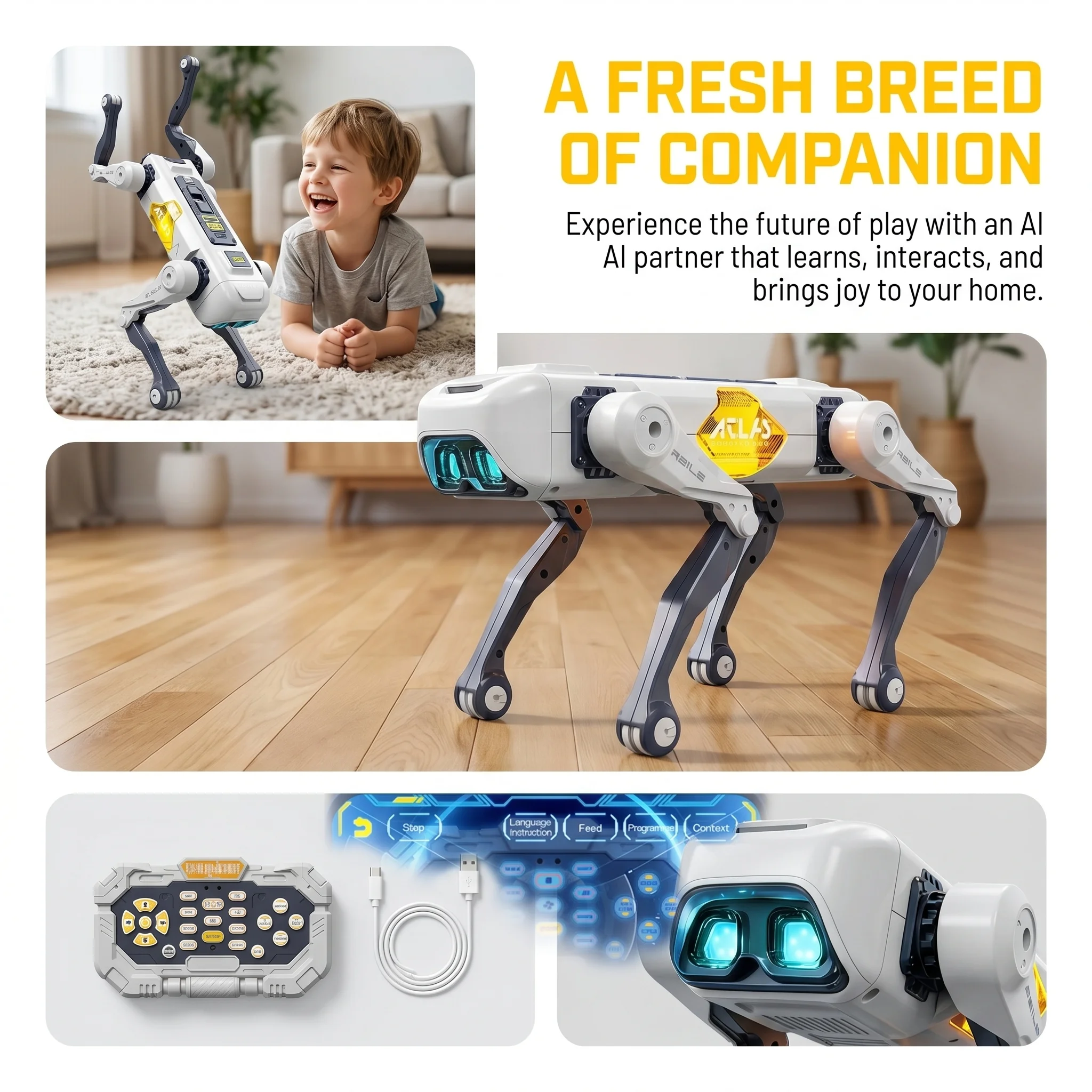 Cão Robô Inteligente com IA, C - Kids Toys Idea avaliação e preço